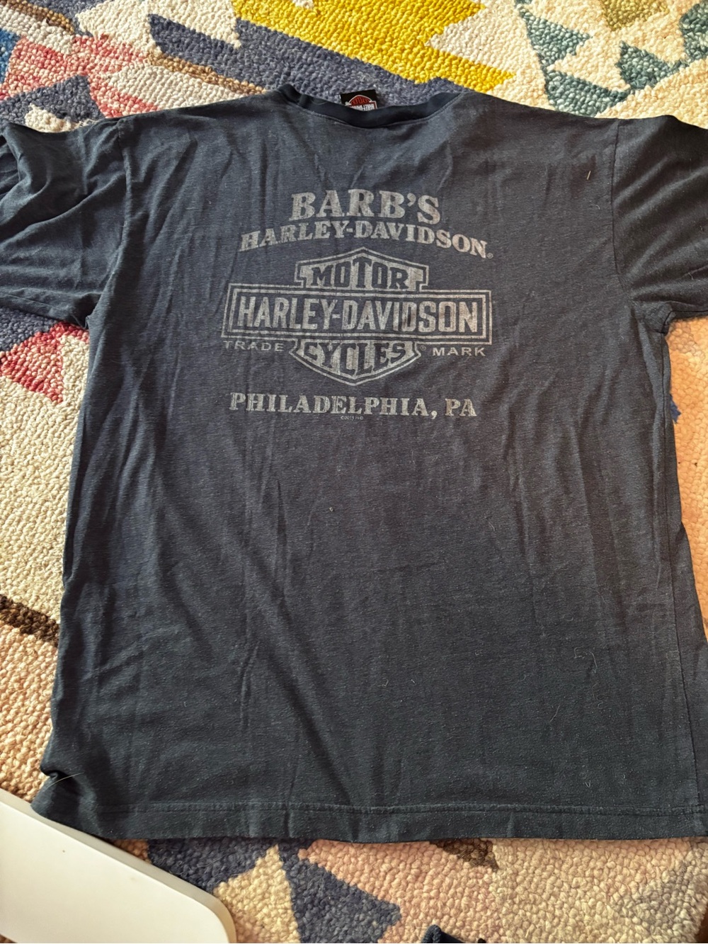 Vintage Harley-Davidson Men's Heathered blue Graphic Logo T‑Shirt